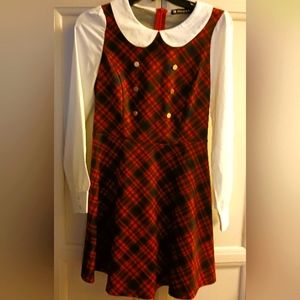 Tartan plaid red dress. Sz XS nwt by Allegra K